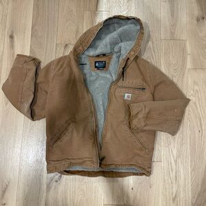 Men’s medium Carhartt Brown Hooded fleece lined Jacket